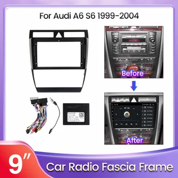 2 DIN Android auto-Rádio Fáscia Quadro para Audi A6 S6 RS6 1997-2004 DVD Estéreo Painel de instalação do Painel do Kit de corte de Bisel Ferramenta