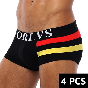 4pcs/muito Respirável Masculino Boxers Homens Underwear Masculino Calcinha de Algodão Confortável