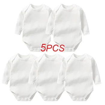 5PCS/ 3PCS Bebê, Roupas Infantis Outono Inverno Bodysuits Meninos do Bebê Recém-nascido de Manga comprida Macacão de 0-12M Bebês Meninas Macacão de Algodão