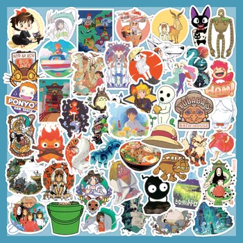 60pcsc a viagem de chihiro Anime Etiquetas de Bagagem Capacete Notebook Impermeável Pacote de adesivos Fofos Caso de Telefone Etiqueta Laptop
