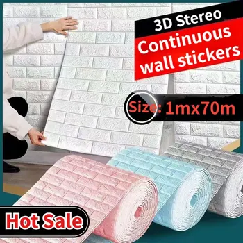 70cm*2m papel de Parede Auto-adesivo 3d tridimensional impermeável, à prova de umidade do papel de parede do quarto do fundo de decoração de parede