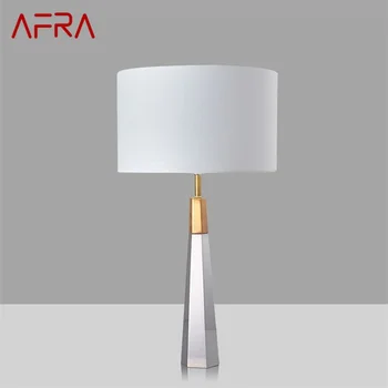 AFRA Modernas Lâmpadas de Tabela Para O Quarto de Design E27 Branco Cristal de Luz da Mesa de Casa de LED Decorativas Para entrada de Cabeceira, de Escritório