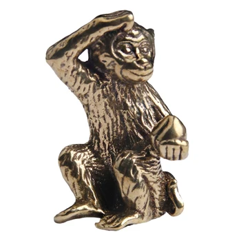 Bronze Mini Macaco Estátua Do Macaco Estátua Paisagem Acessórios De Mesa De Chá Secretária De Antiguidades Pequenos Utensílios De Bronze