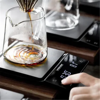 CAFEDE KONA Digital Smart Café Escala de Temporizador Balança Eletrônica de Precisão Balança de Cozinha Impermeável Alimentos Pesagem Saldo superior a 3 kg/0,1 g