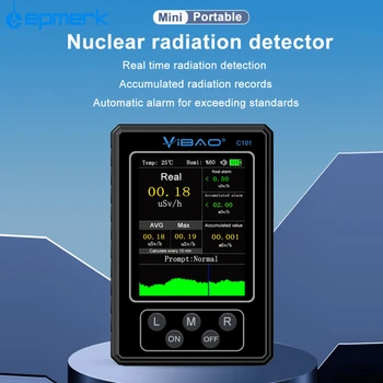 Contador Geiger Radiação Nuclear Detector Multi-função Radioativos β-Raios Beta Gamma Detector de Temperatura e Umidade Testador