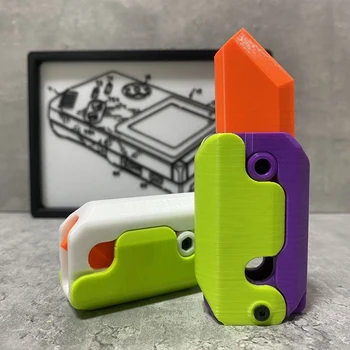 De Gravidade 3D Faca de Cenoura Faca de Descompressão Empurre o Cartão de Pequeno Brinquedo de Impressão 3D Gravidade Faca Faca de Cenoura