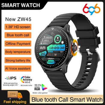 Dente azul Chamada Smartwatch Mulheres de Esportes Inteligente Relógios de Homens de AI Assistente de Voz em Tempo Real do Monitor de Ritmo Cardíaco Inteligente Lembrete