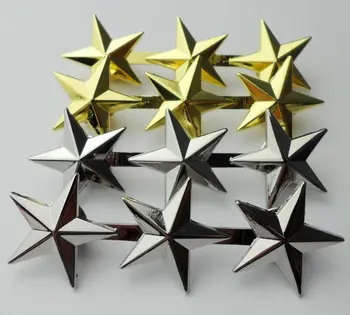 . Dois Pares Militar De Três Estrelas Ombro Rank Emblema De Ouro Estrelas De Prata Pino 2 3/4
