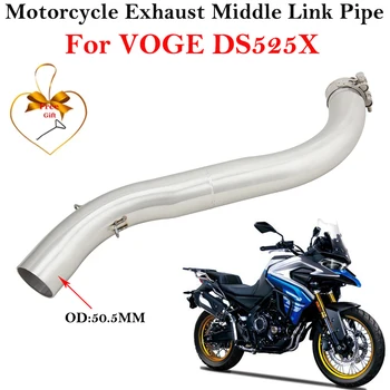 Escorregar Para VOGE DS525X 525X 2023 de Exaustão da Motocicleta Escape Modificado Moto de Aço Inoxidável Ligação do Meio de Tubos de 51mm Silenciador