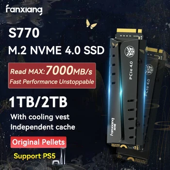 FANXIANG S770 7400MB/S SSD de 1 tb 2 tb 4 tb SSD M2 NVMe PCIe 4.0 X4 M. 2 2280 NVMe Unidade SSD Interno, Disco de Estado Sólido para PS5 ambiente de Trabalho