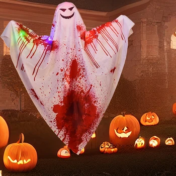Halloween Suspensão Espírito Enfeite com Sangue Fantasma Assustador Adereços Atmosfera Prop Alimentado por Bateria Sala Secreta Decoração para uma Festa