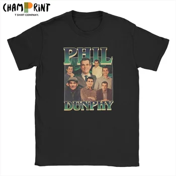 Homens Phil Dunphy Família Moderna, T-Shirt Em Algodão Puro, Roupas Louco De Manga Curta, Gola De Camiseta T-Shirt Impresso