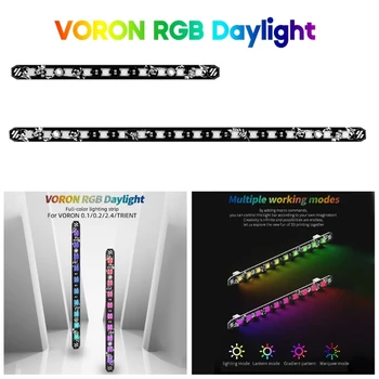Impressora 3D LED RGB Bar Data-PCB para Voron 0.1/0.2/2.4 Impressora 3D LED Light Strip Bar Resistência ao Desgaste de 15,8 cm/27cm