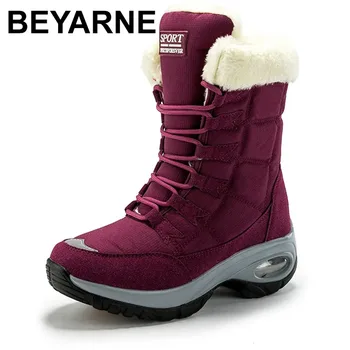 Inverno nova engrossado antiderrapante quente botas de neve de tamanho grande frio-resistente de alta-top sapatos de algodão, botas de mulheres botas de mulher