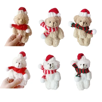 K1MA de Pelúcia Fêmea de Urso Chaveiro Decorações de Natal Lindo Chaveiro de Pelúcia Pingente de Crianças Mochila Ornamento