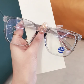 Moda Anti Luz Azul Óculos Transparente Retângulo Quadro Mulheres Homens Jogos De Computador, Olho De Produção Simples Óculos Óculos
