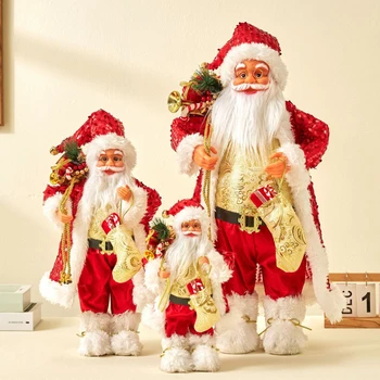 Ouro vermelho Variedade de Papai Noel Decoração de Ano Novo Casa de Férias Decoração Enfeite de Árvore de Natal 2024 Presente de Ano Novo para as Crianças