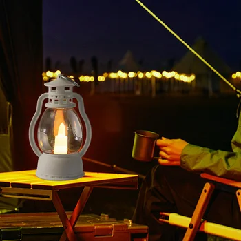 Retro Eletrônico, a Luz da Vela sem Fumaça Flameless LED Lanterna suspensa Durável Seguro Lâmpada de Querosene Portátil Mini para o Dia de Natal