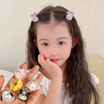 Sanrio Caracteres Grampos De Cabelo Flash Anime Pequeno Aperto Bonito Kuromi Cartoon Minha Melodia Meninas Figuras De Ação Moda Brinquedo De Presente De Aniversário