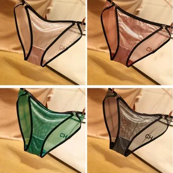 Sexy calcinha de renda meninas transparente respirável fina e cintilante cuecas seduzir senhoras quente calcinha