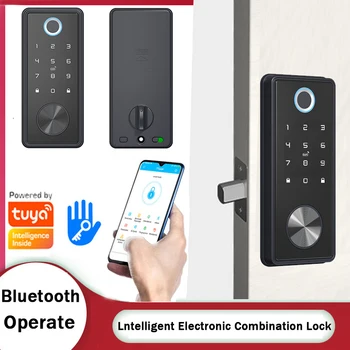 Smart Door Lock TTlock Tuya Aplicativo Wifi, Entrada Sem Chave De Impressões Digitais Teclado Digital Bluetooth Bloqueio Para Casa Apartamento Fechaduras Eletrônicas