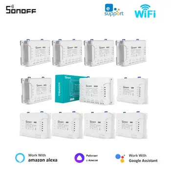 SONOFF 4CH R3/ 4CH PRO R3 wi-Fi Luzes do Módulo Switch De 4 Gangue de acesso Wi-Fi gratuito DIY Smart Switch APLICATIVO de Controle de Voz Funciona Com Alexa Google