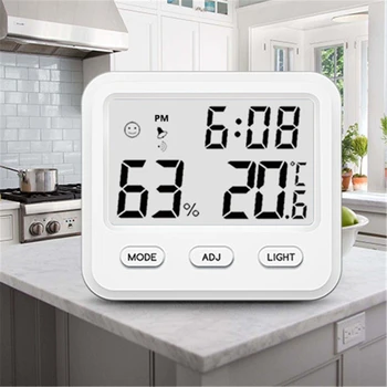 Tabela / Magnético de Digitas Medidor da Umidade ℃/℉ Modo de Termômetro Digital de Temperatura com Alarme Soneca Relógio para Famílias Quarto