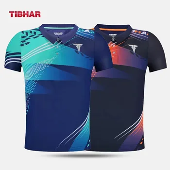 Tibhar 20203 Homens Mulheres Ping Pong T-shirt de Manga Curta, Camisas de Roupas Sportswear Mesa de Ténis, T-Shirt