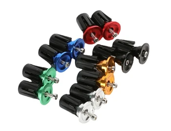 Um Par de Liga de Alumínio do Guidão para Bicicletas Manga Plug Guiador Plug Coloridas Rolha de Liga de Alumínio Alças