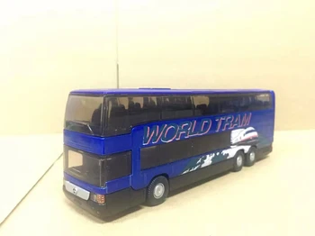 WELLY Falho 1/60 Mercedes -benz Mb 0404 Clássico Dupla camada de Ônibus da Liga de Modelo de Mundo Azul Eléctrico, Pintura de Brinquedo de Presente Coleção